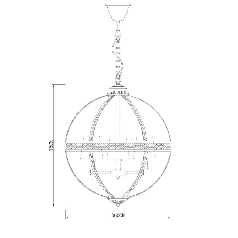 Подвесная люстра Delight Collection Residential KM0115P-4L nickel