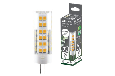 Лампа светодиодная TDM Electric G4 7W 6500K прозрачная SQ0340-0221
