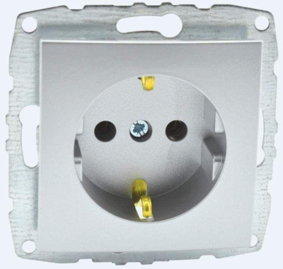 Розетка с заземлением Mono Electric Despina-Larissa 16А 250В серебро 500-002121-117