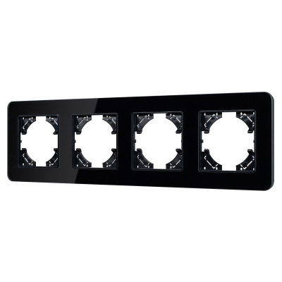 Рамка на 4 поста стеклянная Arlight FRM-OMALI-GS-4-BK 049701