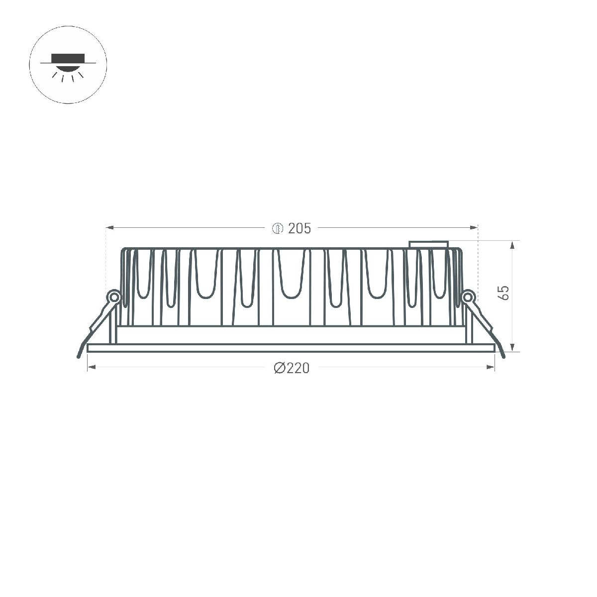 Встраиваемый светильник Arlight MS-MIST-BUILT-R220-30W Day4000 (WH, 110 deg, 230V) 039064
