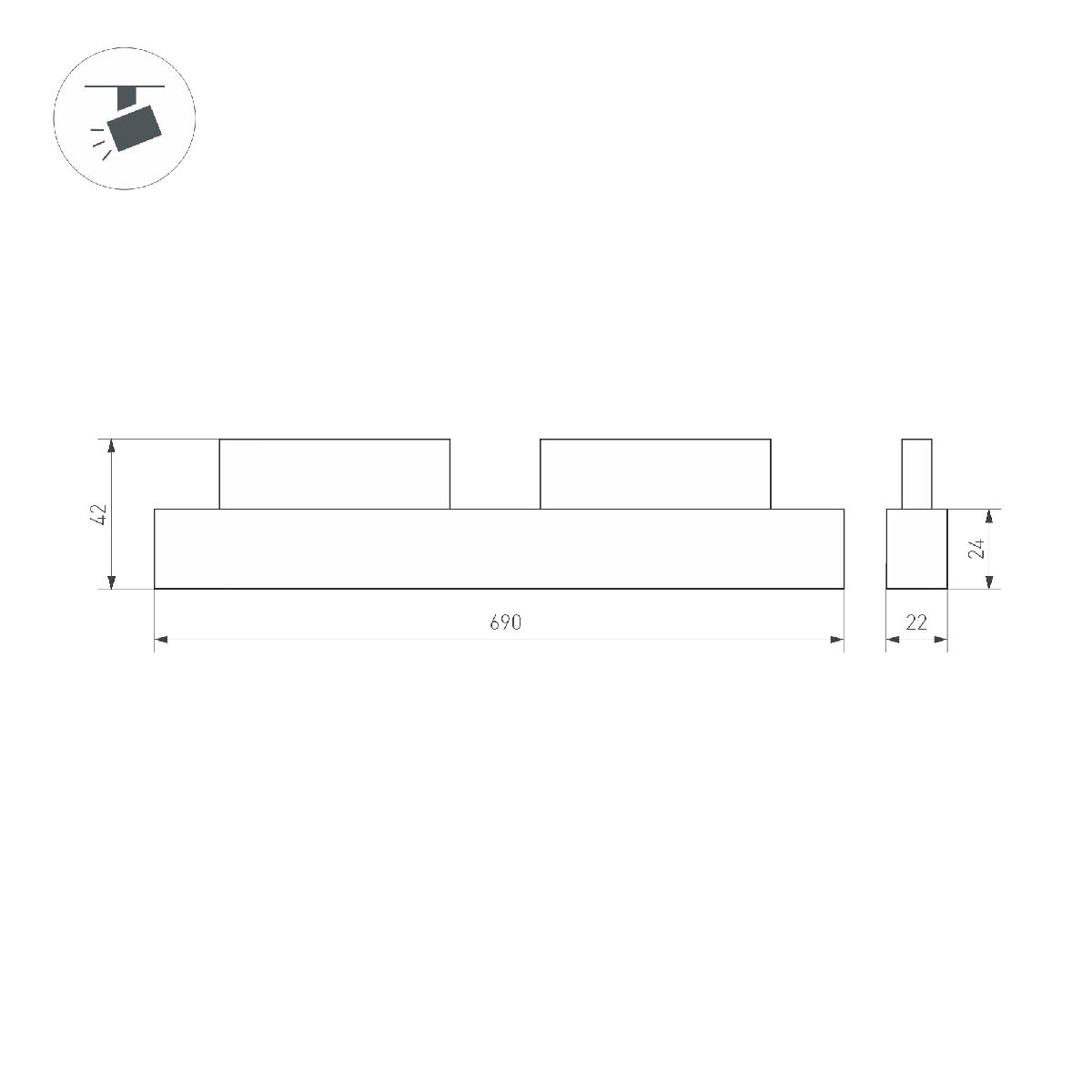 Трековый магнитный светильник Arlight MAG-FLEX-FLAT-L690-24W Day4000 (BK, 80 deg, 48V) 047207