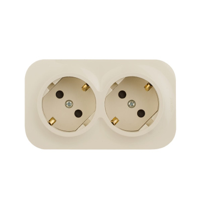 Розеточный блок двойной с/з со шторками Legrand Quteo 782267