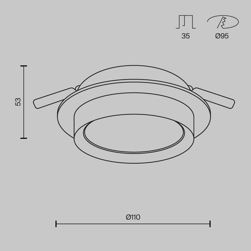 Встраиваемый светильник Maytoni Technical Hoop DL086-GX53-RD-BG