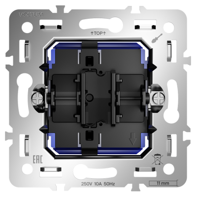 Механизм выключателя с самовозвратом одноклавишного 10А Voltum S70 VLS0106M