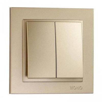 Выключатель двухклавишный Mono Electric Despina 10А 250В титан 102-222225-102