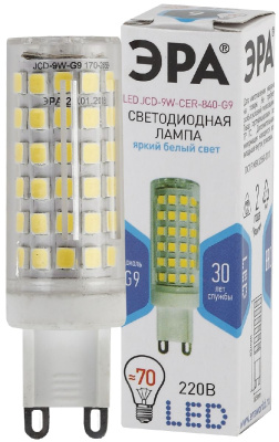 Лампа светодиодная Эра G9 9W 4000K LED JCD-9W-CER-840-G9 Б0033186
