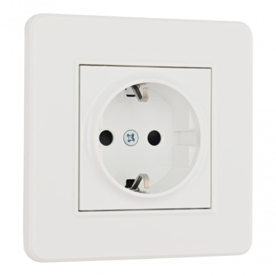 Комплект розетки с/з и шторками и рамкой Arte Milano SET16-1-40-1 white