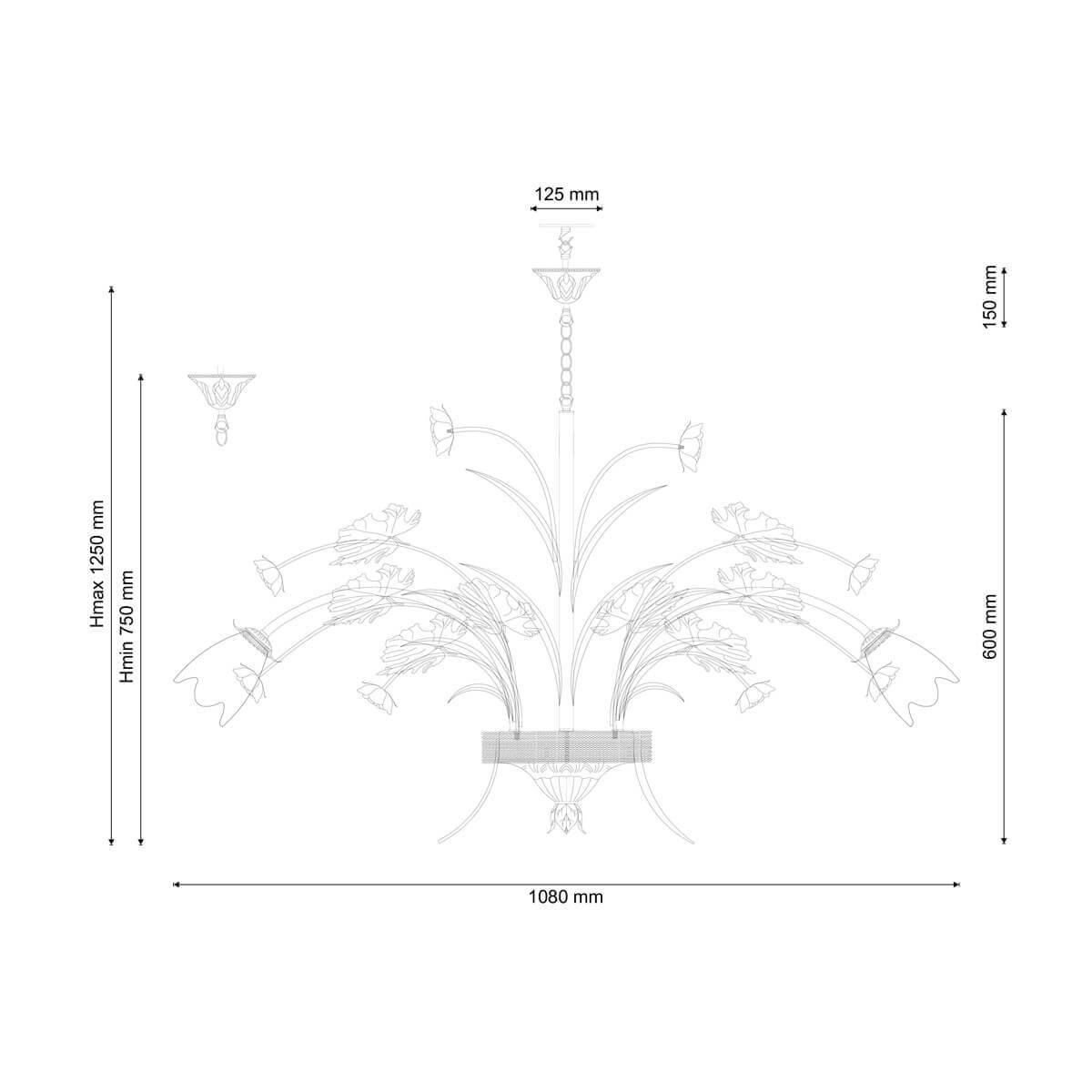 Подвесная люстра Ambiente Leon 2128/60 PB Tear Drop