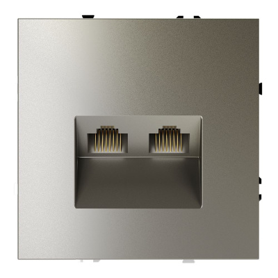 Розетка компьютерная двойная Voltum S70 VLS060204 (шелк)