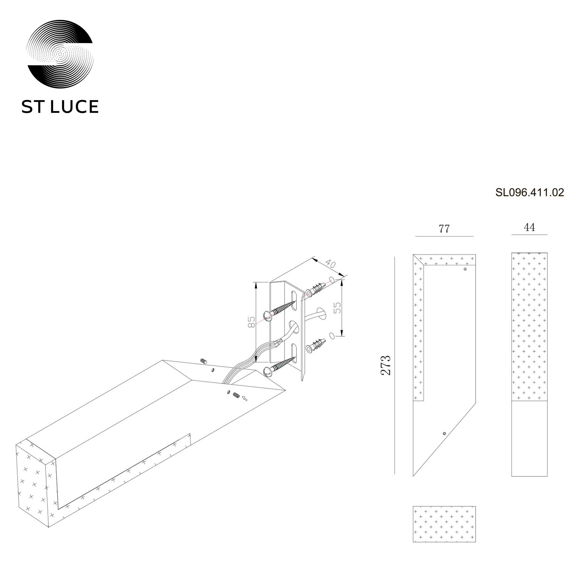 Уличный настенный светодиодный светильник ST Luce Posto SL096.411.02