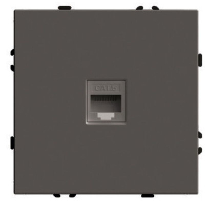 Розетка компьютерная 1-местная RJ-45 (механизм) Stekker Эмили RST00-5117-09 антрацит soft touch 49925