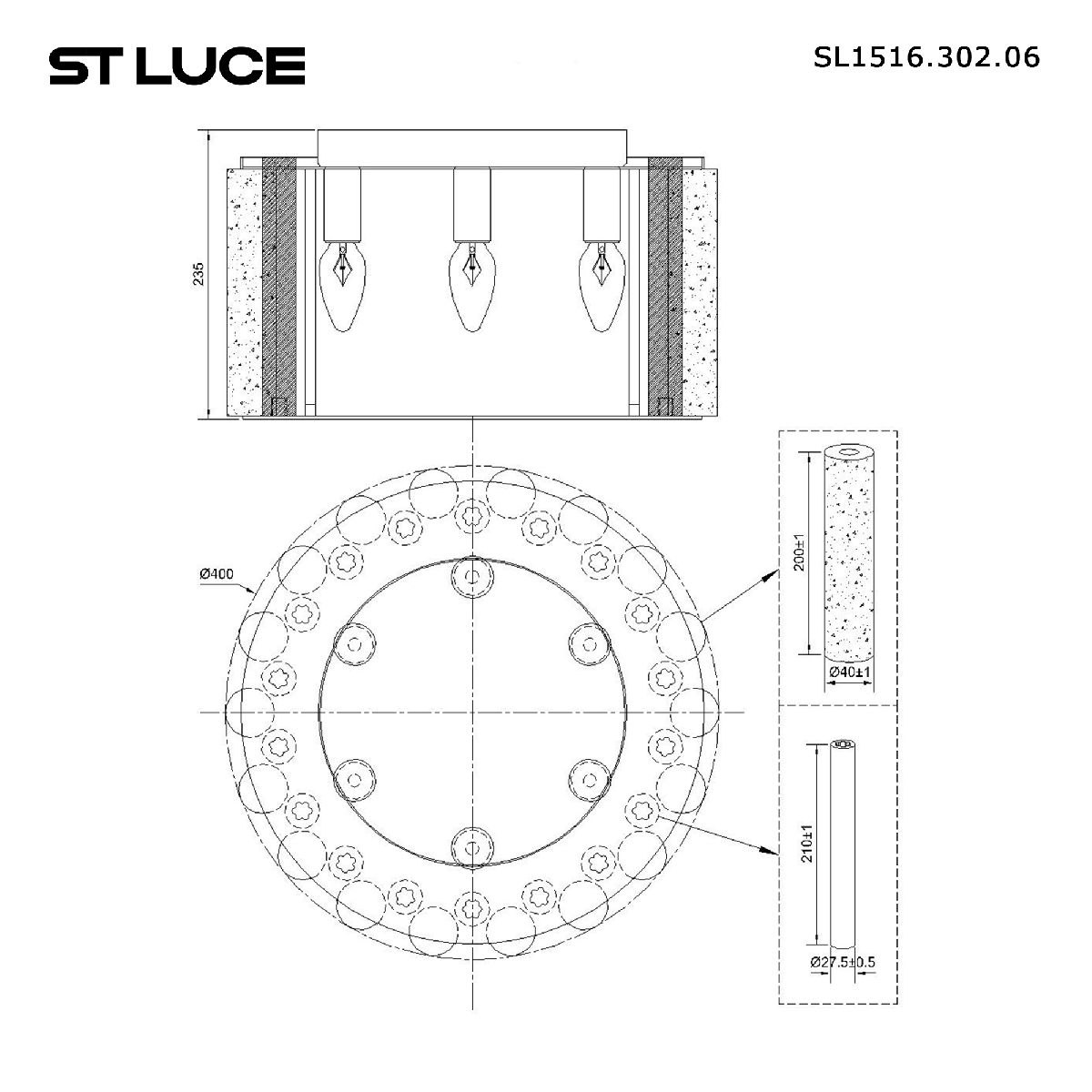Потолочная люстра ST Luce DeLight Collection SL1516.302.06