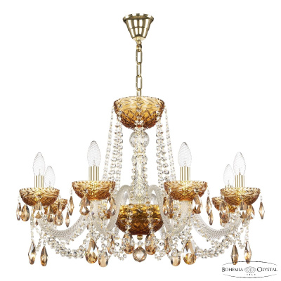 Подвесная люстра Bohemia Ivele Crystal 5402/8/240 G Amber/M-1F K721