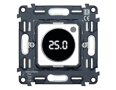 Механизм терморегулятора с цифровым дисплеем с подсветкой и датчиком для теплого пола 16A-250V QUANT (EXTRA CONTROL) Ambrella Volt VM1385