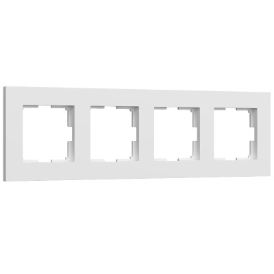 Рамка на 4 поста Slab белый матовый W0042961 4690389193514 a062797