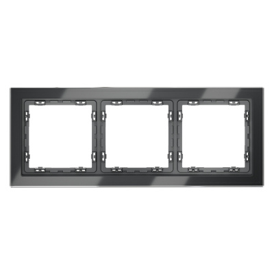 Рамка на 3 поста Voltum S70 VLS110307 (графит, стекло)