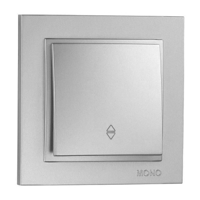 Выключатель одноклавишный проходной Mono Electric Despina 10А 250В серебро 102-212125-109