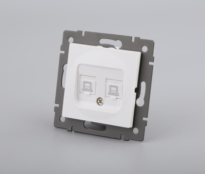 Механизм компьютерной розетки двойной Arlight SCT-MPC2-PL-WH-V (RJ-45, CAT6) 049854