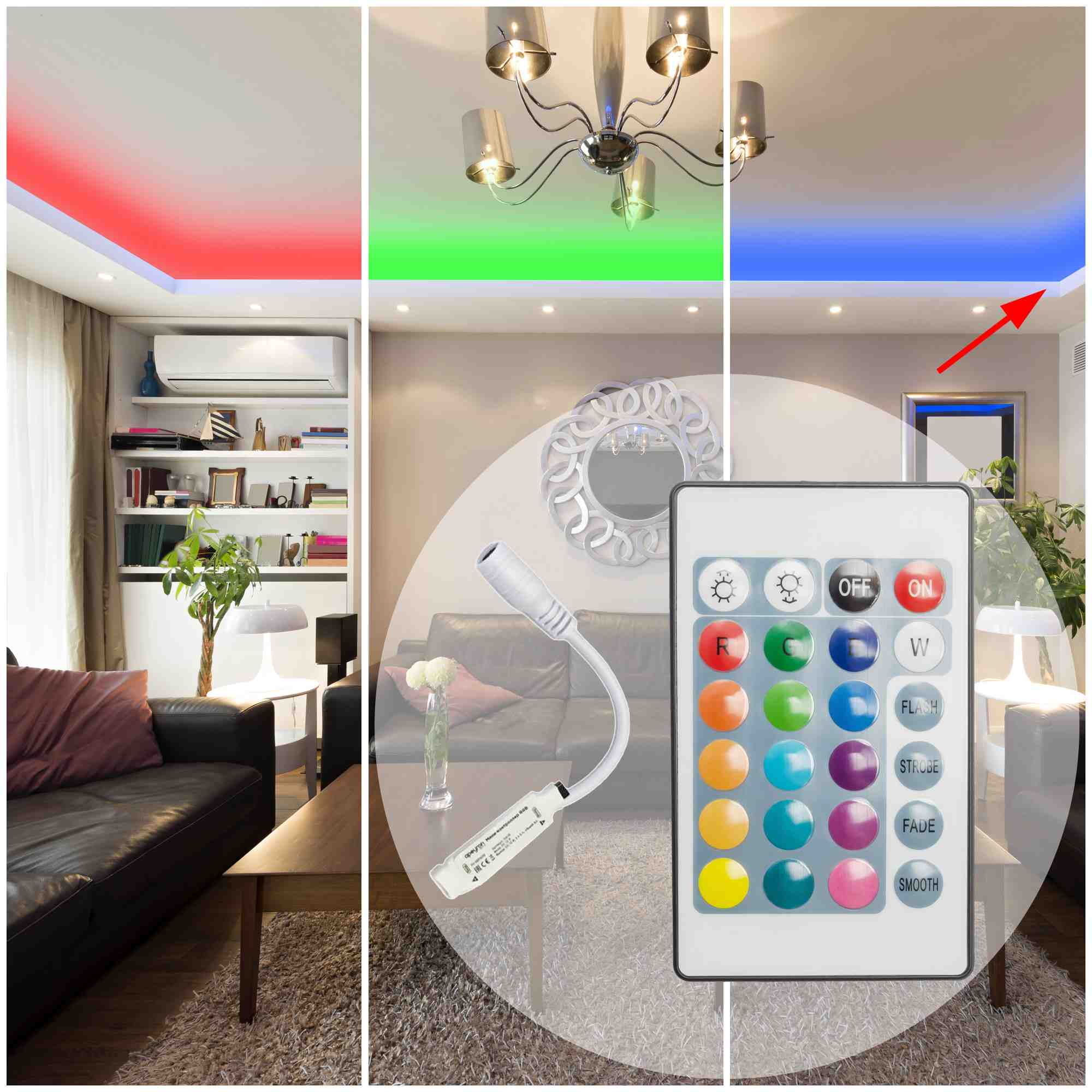 Мини-контроллер RGB Apeyron 12В 72Вт IR пульт 04-15