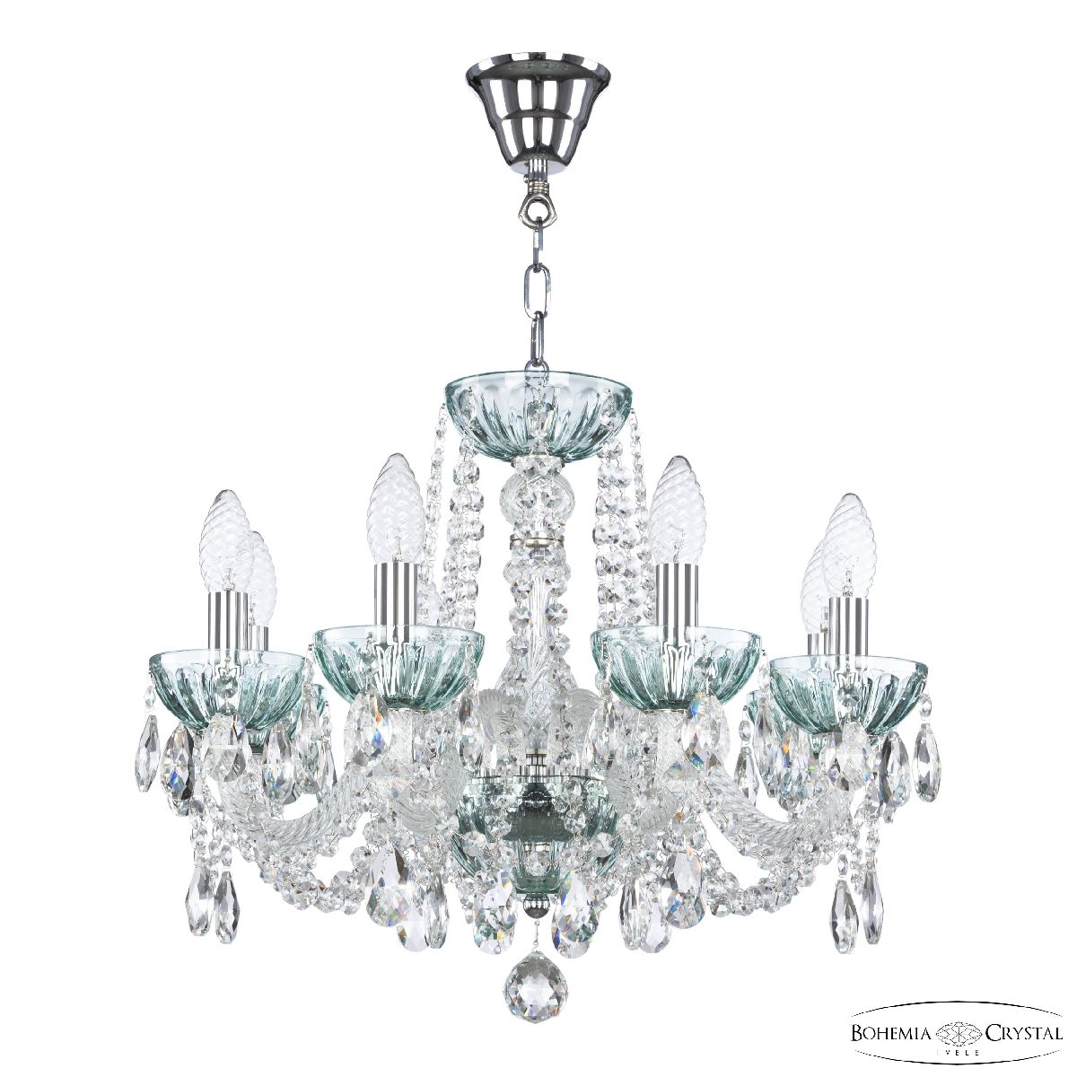 Подвесная люстра Bohemia Ivele Crystal 5402/8/165 Ni Birusa/M-1H