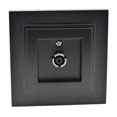 Розетка TV концевая с экраном Mono Electric Despina графит 102-202005-138