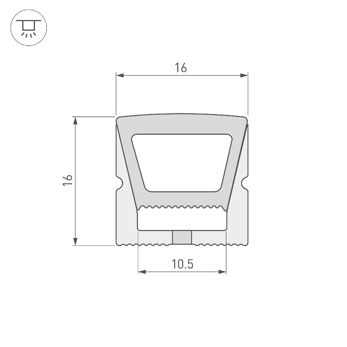 Силиконовый профиль Arlight WPH-FLEX-1616-TOP-S11-20m WHITE 041094