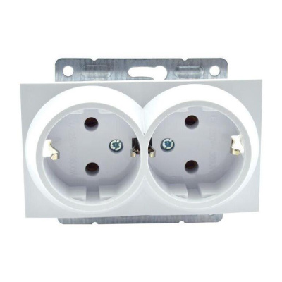 Розетка с заземлением двойная Mono Electric Despina-Larissa 16А 250В слоновая кость 500-000104-120