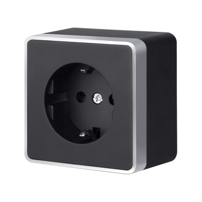 Розетка с заземлением и шторками Werkel Gallant (черный с серебром) W5071134 4690389164569 a051150