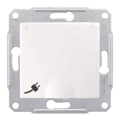 Розетка Schneider Electric Sedna с/з со шторками и крышкой IP44 16A 250V SDN3100321