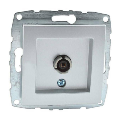 Розетка TV концевая с экраном Mono Electric Despina-Larissa серебро 500-002105-138