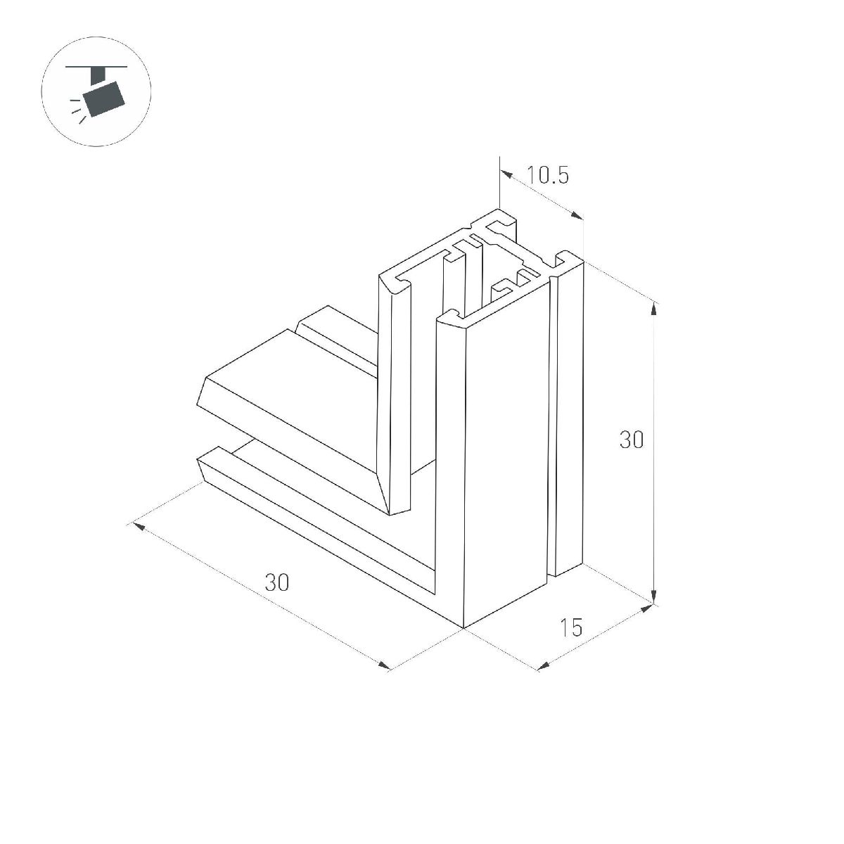 Коннектор угловой Arlight MAG-MICROCOSM-CON-L90 (BK) (Arlight, IP20) 044527