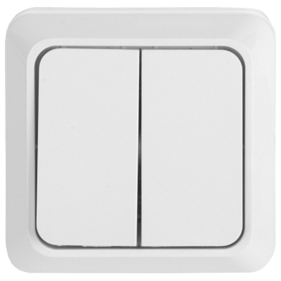 Выключатель 2-клавишный General Альфа 477002