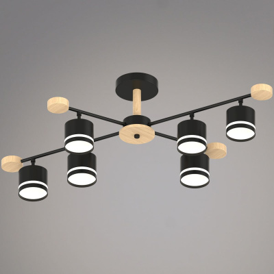 Люстра на штанге Reluce 78730-0.3-06 GX53 BK+WOOD