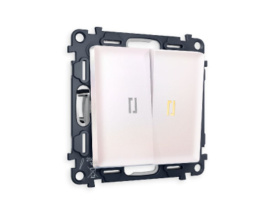 Комплект механизма 2-кл проходного выключателя с подсветкой Ambrella Volt Alfa MA204030