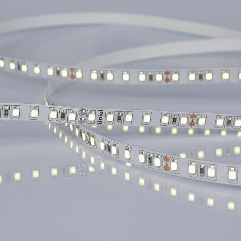 Светодиодная лента Uniel ULS-2835-120LED/m-8mm-IP20-DC24V-9,6W/m-5M-6500K катушка в герметичной упаковке