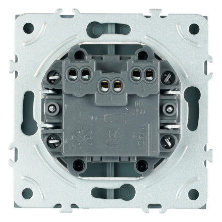 Выключатель 2-клавишный самовозвратный (механизм) Stekker Эмили 250В 10А RSW10-5113-10 платиново-серый soft touch 50329