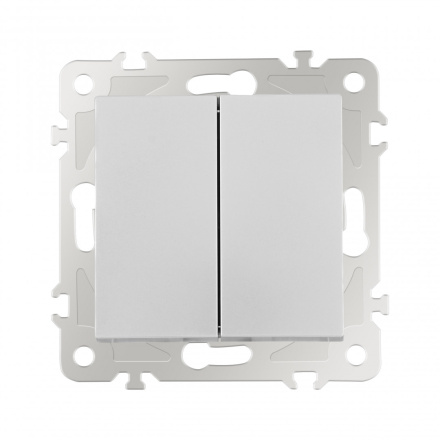 Выключатель двухклавишный проходной Arte Milano 206.32-2.silver