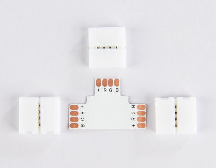 Соединитель T для светодиодной ленты 5050 12/24V (4 конт.) GS7001 (5шт) Ambrella Light Illumination GS7001