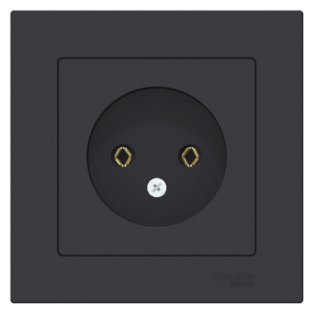 Розетка б/з, 16А Systeme Electric AtlasDesign Карбон ATN001040