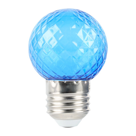Лампа светодиодная Feron LB-385 шар синий прозрачный E27 1W 230V 52162