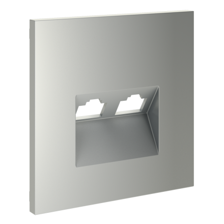 Накладка для розетки компьютерной двойной RJ45+RJ45 кат.6 Voltum S70 (сталь) VLS001405