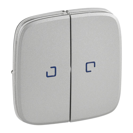 Лицевая панель Legrand Valena Allure выключателя двухклавишного с подсветкой алюминий 755227