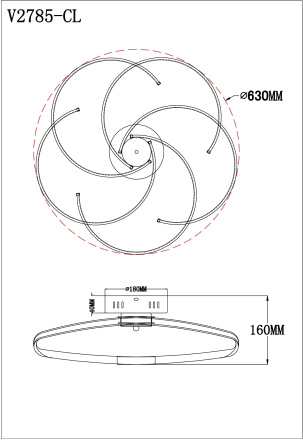 Потолочный светодиодный светильник Moderli Ello V2785-CL