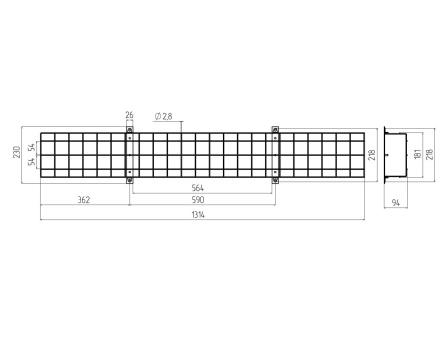 Решетка защитная Эра SPO-BAR-1300-200  Б0049260