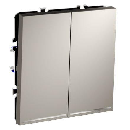 Выключатель двухклавишный с подсветкой Voltum S70 VLS020203 (кашемир)