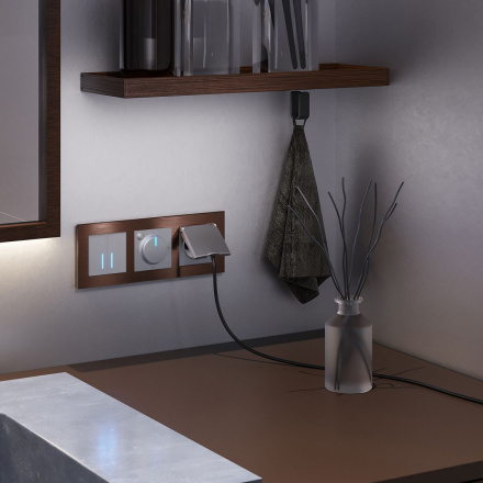 Розетка влагозащ. с зазем. с защит. крышкой и шторками Werkel (серебряный) W1171206 4690389157738 a050889