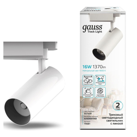 Трековый светодиодный светильник Gauss Track Light Led TR081