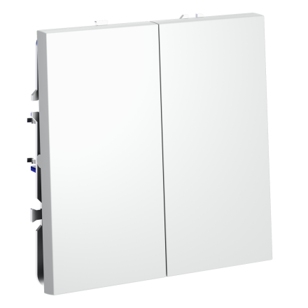 Перекрестный переключатель двухклавишный встраиваемый VOLTUM S70 VLS020502 (белый матовый)