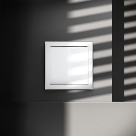 Выключатель двухклавишный Voltum S70 VLS020101 (белый глянцевый)